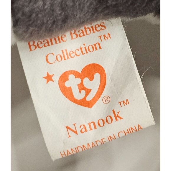 Ty Beanie Baby Nanook Husky Dog Plush 1996 Collectible 8" Puppy Canine - Picture 10 of 11